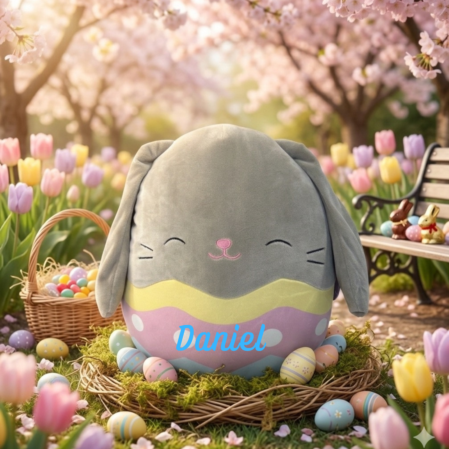 Personalized Squishmallow 12" Blake Bunny Easter Basket Gift