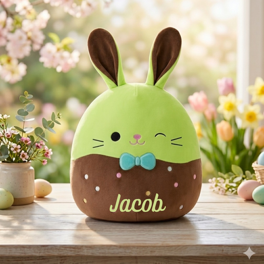 Squishmallows 12in Buster The Chocolate-Dipped Green Bunny Easter Basket Gift