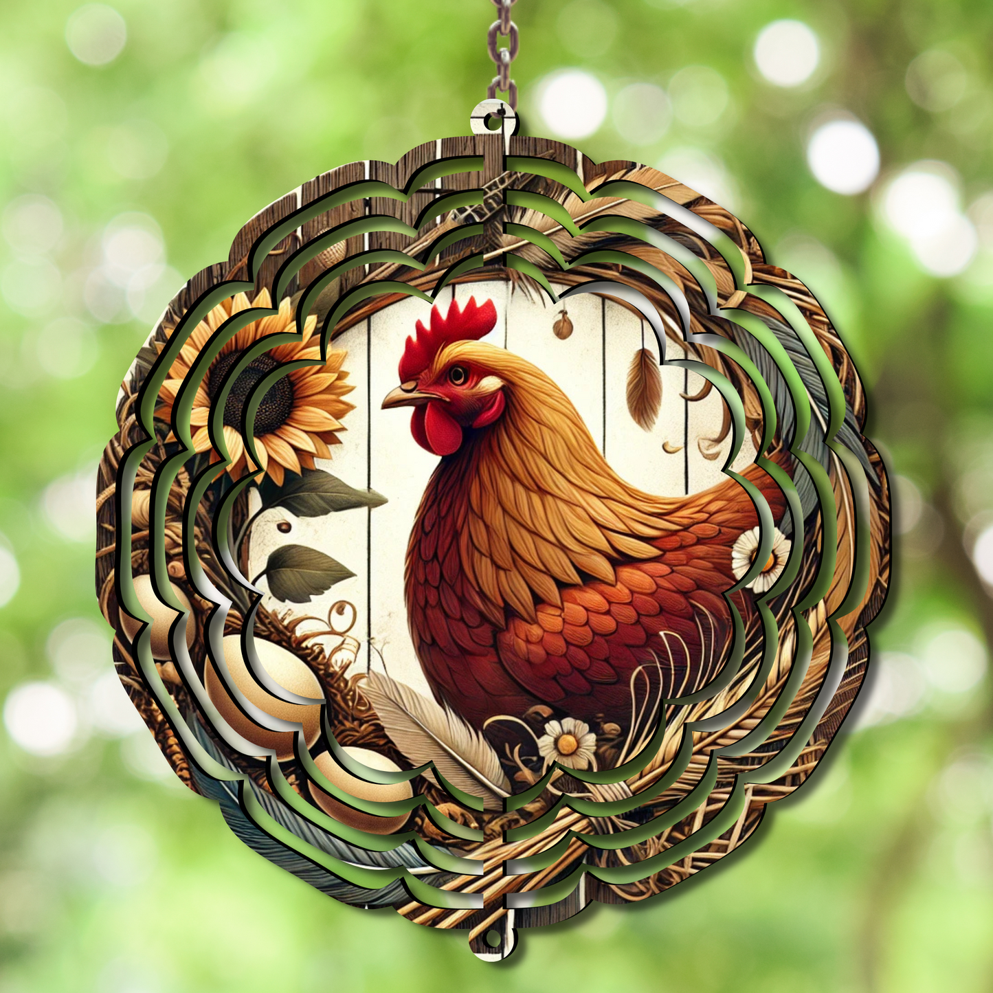 Farmhouse Chicken Wind Spinner
