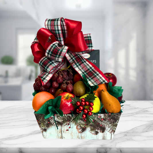 Festive Christmas Fruit & Cookie Tray