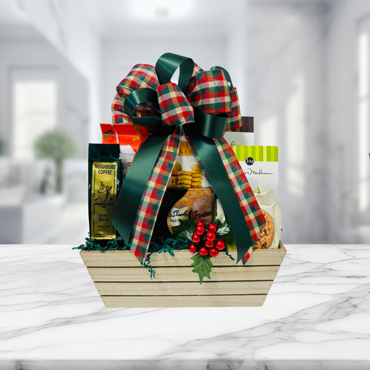 Cozy Christmas Coffee & Treats Gift Basket